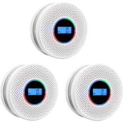 CHSSHA00 Smoke Detector Carbon Monoxide Detector Combo \w Digital Display And Sound Light Alarm, 2-In-1 Smoke & Co Alarm \w Battery Operated For
