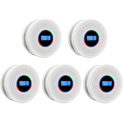 CHSSHA00 Smoke Detector Carbon Monoxide Detector Combo \w Digital Display And Sound Light Alarm, 2-In-1 Smoke & Co Alarm \w Battery Operated For
