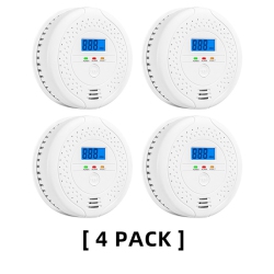 CHSSHA00 Digital Carbon Monoxide Detector Bold Alarm Alarm Sensor Visual Alarm Gas Alarm Sensor Gas Monitoring Monitor 4 Pack In White