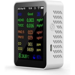 CHSSHA00 Air Quality Monitor Air Quality Meter 9In1 Pm2.5 Pm10 Co Co2 Tvoc Hcho Temperature And Humidity Tester Color Screen Carbon Dioxide Detector