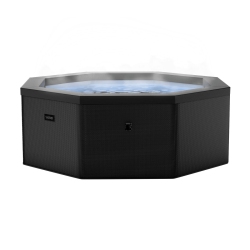 WAVE Como | Up to 6-Person Eco Foam Hot Tub | Octagon | Built-In Integrated Heater | Charcoal In Black