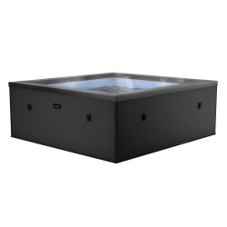 WAVE Garda | Up to 4-Person Eco Foam Hot Tub | Square | Built-In Integrated Heater | Charcoal In Black