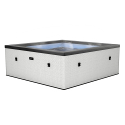 WAVE Garda | Up to 4-Person Eco Foam Hot Tub | Square | Built-In Integrated Heater | Pebble In White