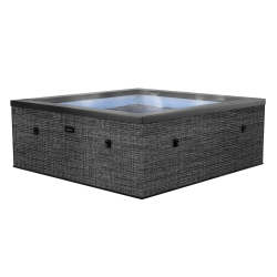 WAVE Garda | Uptp 4-Person Eco Foam Hot Tub | Square | Built-In Integrated Heater | Flint In Gray