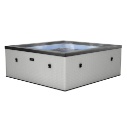 WAVE Garda | Up to 4-Person Eco Foam Hot Tub | Square | Built-In Integrated Heater | Graphite In Gray