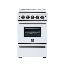 FORNO Loiano 24 Inch Freestanding Electric Range In White, Canada Version, Plug And Cord Included