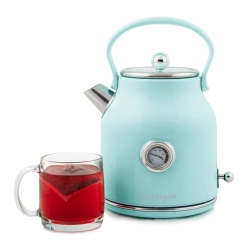 NOSTALGIA Retro Stainless Steel Electric Tea And Water Kettle, Aqua