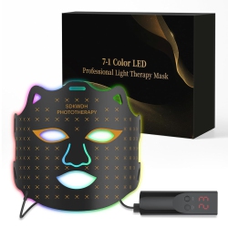MYACUC Portable Facial Light Therapy, 7 Colors 91Led Light Therapy Mask, Silicone Beauty Mask for Skin Care In Red
