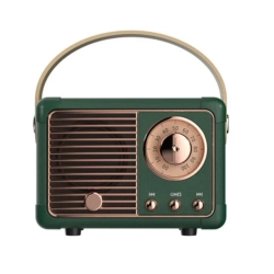 THE WAY Creative Retro Radio Bluetooth Speaker Portable Gift Mobile Phone Subwoofer Nostalgic USB Mini Speaker-Green