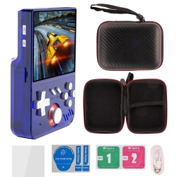 THE WAY Mini Handheld R36S Handheld Mini Portable Retro GBa Game Arcade 3.5-Inch HD Ps1 Handheld, Built-In 28000+ Games - 128G In Blue