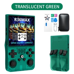THE WAY R36 Max Handheld Game Console, 128G Game Console, Built-In 30000+ Games, Support 30+ Simulators, Linux System, 4.0-Inch Ips Screen-Green