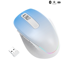 THE WAY New 2.4G Wireless Tooth Dual Mode RGB Backlight Computer Mouse Laptop Desktop Mouse Dual Mode Colorful Wireless Mouse \w Cool RGB Dynamic