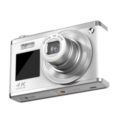 THE WAY Ccd New 4K High-Definition Zoom Digital Camera 64 Million Camera Dual Screen Selfie-32G Card + Card Reader + Otg (Micro/typec) K23 In White