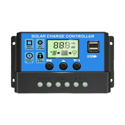 MYACUC 30A Mppt Solar Charge Controller, 12V/24V Solar Panel Smart Regulator With Lcd Display And Dual USB Ports