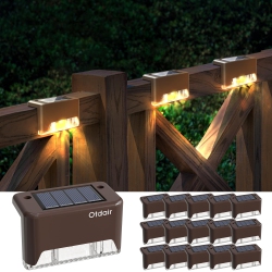 MYACUC 16 Pack Outdoor Waterproof Solar Deck Lights, Warm Light Solar Garden Step Lights for Deck, Stairs, Garden