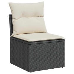 VIDAXL Garden Chair Armless With Cushions Poly Rattan In Black