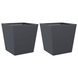 VIDAXL Garden Planters Anthracite 2 PCs 40X40X40 Cm Steel
