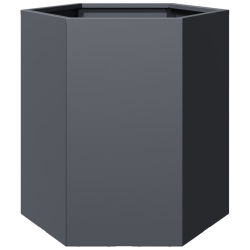 VIDAXL Garden Planter Anthracite Hexagon 46X40X45 Cm Steel