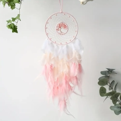 CHSSHA00 Dream Catchers - Tree Of Life Crystal Dream Catcher for Girls & Boys Kids Room Decor - Boho Wall Hanging In Pink