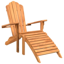 VIDAXL Garden Adirondack Chair With Footrest Solid Wood Teak
