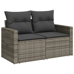 VIDAXL Garden Sofa With Cushions 2-Seater Poly Rattan In Grey