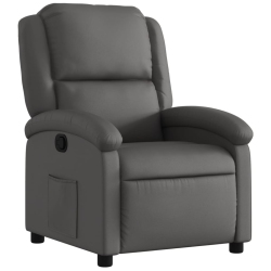 VIDAXL Recliner Chair Real Leather In Grey