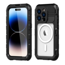 THE WAY for Iphone 14 Promax Waterproof Phone Case Metal Waterproof Case Diving Protection, [Compatible \w Magsafe] Shockproof/dustproof Full Body