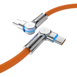 THE WAY Double Elbow Typec Super Fast Charging 180 Degree Rotating Data Cable Charging Cable Hand-2M [Double Rotating C-Pd] 60W