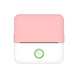 GREEN SCENIC Portable Mini Pocket Printer, Inkless Pocket Printer, Compatible With Ios + Android, Bluetooth Thermal Small Printer - Pink And In White