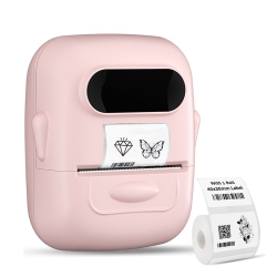 GREEN SCENIC Portable Label Printer, Thermal Label Machine, Barcode Label Printer, Portable Wireless Label Maker - In Pink