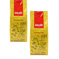 ITALCAFFE Aroma Bar Italian Coffee Beans – 2 X 1000G (2Kg Total) – Whole Bean Espresso – Bold And Aromatic Blend – Medium-Dark Roast