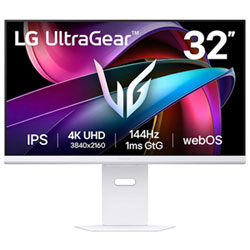 LG UltraGear 32" 4K Ultra HD 144Hz 1ms GTG IPS LED G-Sync FreeSync Gaming Monitor (32G810SA-W) - White