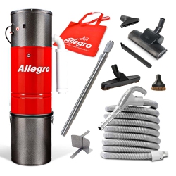 ALLEGRO Powerhouse Pro Central Vacuum-625 Aw-165" Waterlift-30Ft Deluxe Turbo Accessory Kit