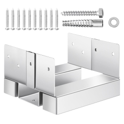 VEVOR 6X6 Post Base 10 PCs, Inner Size 5.49X5.57Inch/139.5X141.5MM Concrete Post Anchor, Heavy-Duty Zinc-Plated Carbon Steel Posts Brackets \w 1