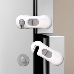 MYACUC 5-Pack Child Safety Fridge Locks for Kid & Pet, Baby Proof Refrigerator Lock With 3M Adhesive, Toddler Freezer Lock for Cabinet, Drawer, Oven