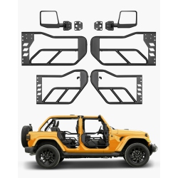 VEVOR 4-Door Jeep Tube Doors, Adventure Style Door \w Dot Certified Rear View Mirrors, Jeep Doors \w Rear Mirrors for 2018-2024 Jeep Wrangler Jl &