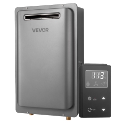 VEVOR 8Gal Gas Tankless Water Heater, Outdoor 191000 Btu Instant Hot Water Heater, Smart Temperature Control & 3/4 Inch Npt Interface& Multiple