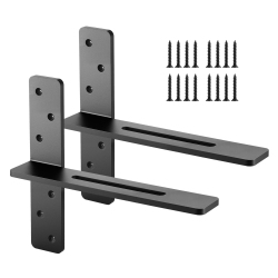 VEVOR 2 PCs T Shelf Brackets, 200 Lbs/90 Kg Weight Capacity, 14X2.89X12 In, Solid Steel Heavy Duty Brackets for Shelves, Countertop Support Floating