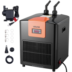 VEVOR 110 Gallon Aquarium Chiller, 1/3 HP Water Chiller, Fast Cooling for Fish Tank, Axolotl, Coral Reef, Quiet Refrigeration Compressor, Titanium