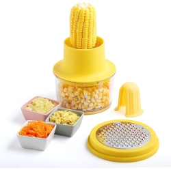 MYACUC Corn Cob Stripper, Corn Peeler From Corn On The Cob, Quick Corn Kernel Cutter Tool, With Bowl & Safety Handle