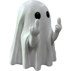 CHSSHA00 Middle Finger Cute Ghost Halloween Ghost Resin Crafts Cute Home Office Ornaments, Suitable for Gifts for Friends