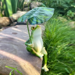 CHSSHA00 Garden Frog Statue Umbrella Frog Statue, Suitable for Outdoor Decoration Yard And Garden Decoration Resin Sculpture In Green