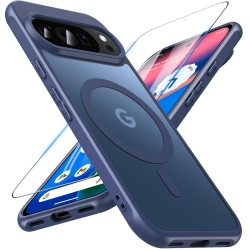 HLD Magnetic for Google Pixel 10/10 Pro Case \w Screen Protector, Compatible \w Magsafe, Shockproof Translucent Matte Back Slim Bumer Phone Cover For
