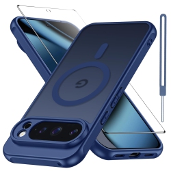 HLD Matte Case for Google Pixel 10 Pro Xl \w Screen Protector, Compatible \w Magsafe, Wrist Strap Shockproof Military Drop Protection Translucent Back