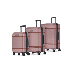 BUGATTI Wellington 3 Piece Hardside Luggage Set With Expansion - In Pink