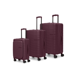 BUGATTI - Munich Pro Hardside 3 Piece Luggage Set With Front Pocket - In Purple