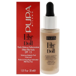 PUPA MILANO Like A Doll Perfecting Make-Up Fluid Nude Look Foundation Spf 15 - 050 By for Women - 1.01 OZ Foundation In Sand