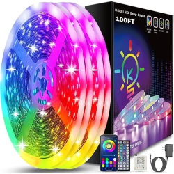 GENERIC Keepsmile 100Ft Led Strip Lights (2 Rolls Of 50Ft) Bluetooth App Control Led Lights Strip \w Remote Music Sync Color Changing RGB Led Lights