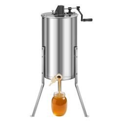 VEVOR 2 Frame Honey Extractor, Manual Honey Spinner \w Transparent Lid, Stainless Steel Honeycomb Drum Spinner Adjustable Stand, Honeycomb