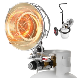 VEVOR 15000 Btu Propane Tank Top Heater \w Portable Trolley, Rapid Heating 180-Degree Infrared Radiant Tank Top Gas Heater for 20-40Lb Propane